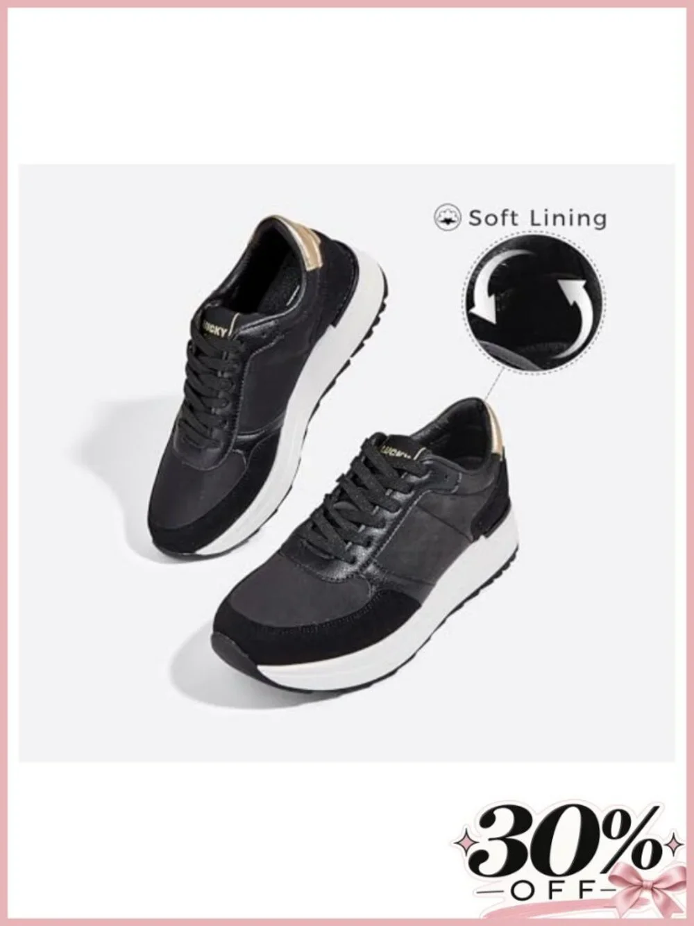 Platform Fashion Sneakers Retro Neutral Classic Trainers Lace-Up Chunky Walking